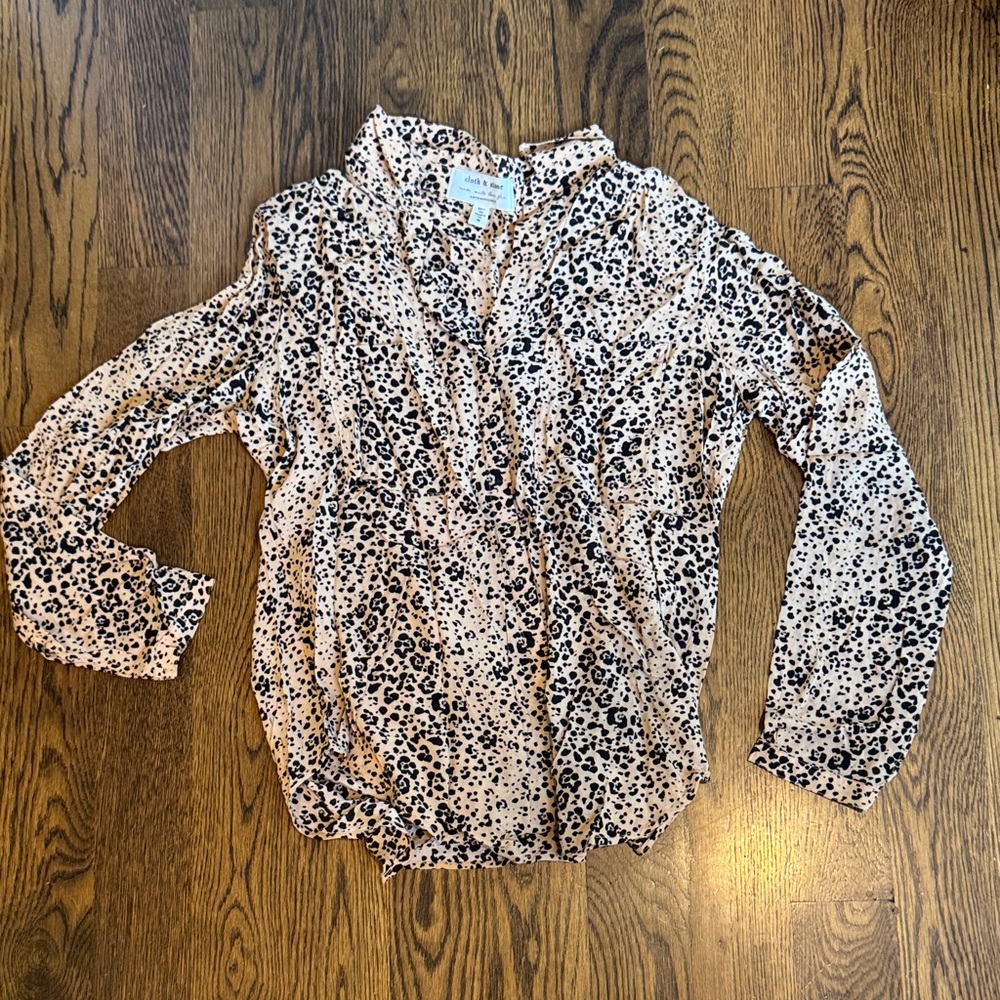 Anthropologie Animal Print Blouse NWOT
